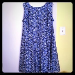 Lace overlay fit and flare dress